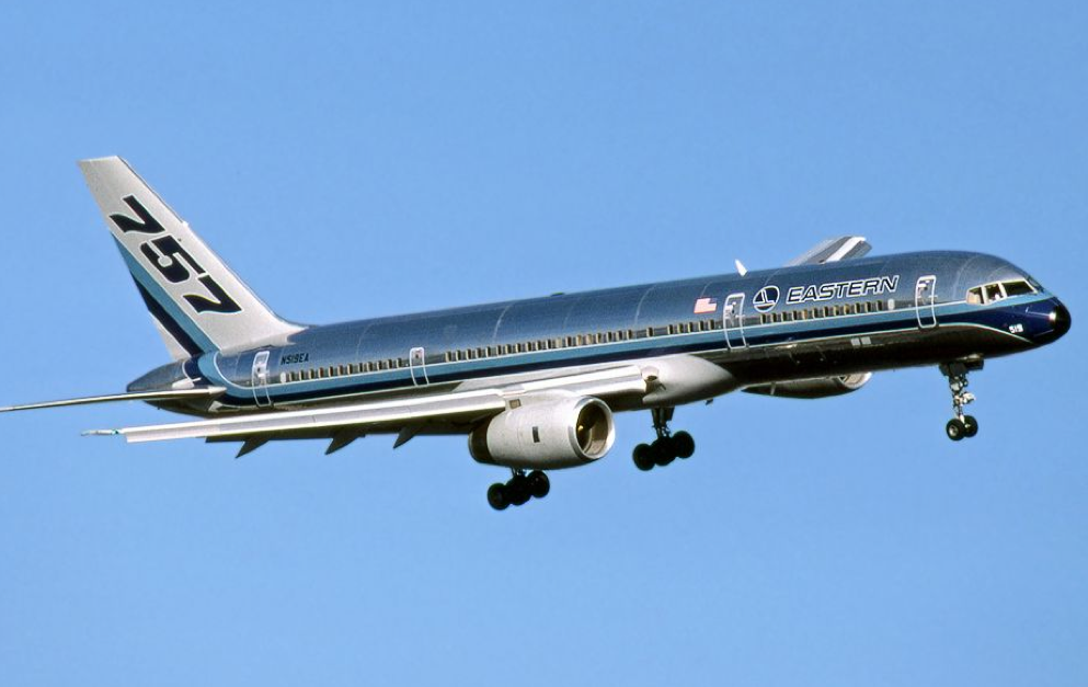 A 757 in the colors of launch customer Eastern Airlines.