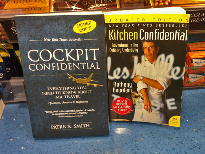 a book on a counter